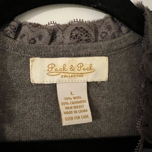 Cashmere Peck and Peck cashmere wool blend cardigan size L (SW110) - Picture 2 of 9